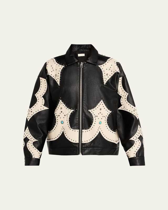 The Zip It Studded Faux-Leather Jacket